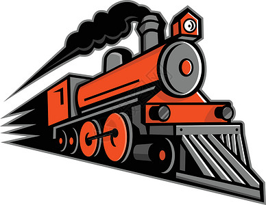 蒸汽机蒸汽滑速快速马斯科特插画