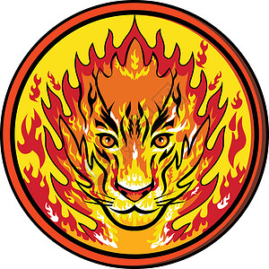 火焰狮子火焰虎头图标设计图片