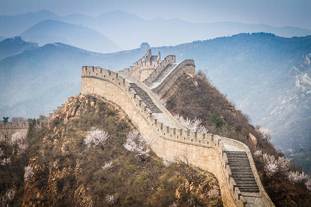 中国 中国长城奇迹世界背景图片