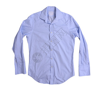 收藏店铺按钮白上孤立的蓝男子衬衫背景