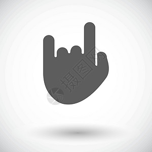 摇滚和滚动标志手势力量黑色拇指摇滚乐插图岩石乐趣社会艺术背景图片