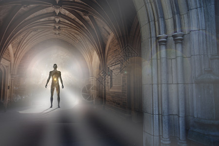 来自别的世界的使者古董天堂光环数字隧道宇宙城堡上帝艺术走廊生活高清图片素材