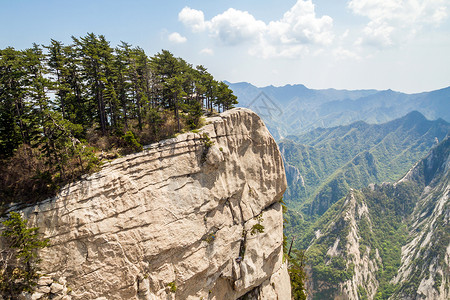 中国华山山山树木公园旅行天空国家背景图片