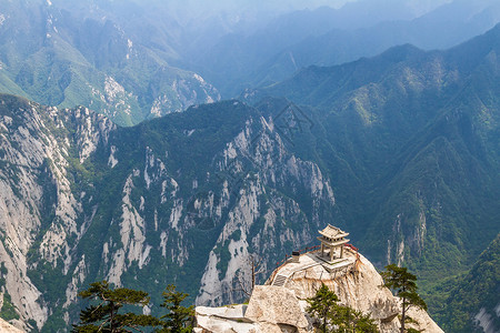中国华山山山树木公园天空旅行国家背景图片
