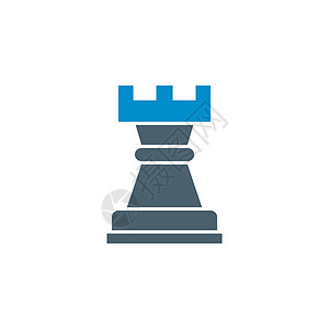 Chess Rook 相关矢量晶体图标战略棋子城堡闲暇棋盘插图游戏木板挑战背景图片