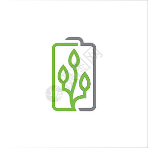 电池寿命生态自然-可再生能源安全能源电池Logo Logo号插画