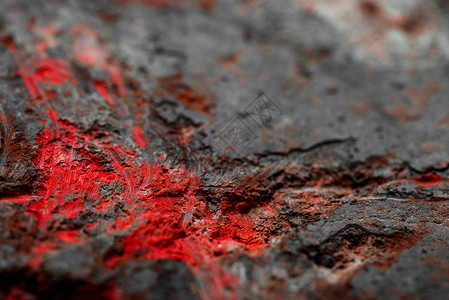 旧钢铁合照材料金属矿石红色石头黑色宏观火山岩石背景图片