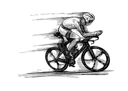 赛车自行车自行车比赛的绘画显示手画草图个人旅游头盔短跑男人锦标赛赛车钢铁侠活动训练设计图片