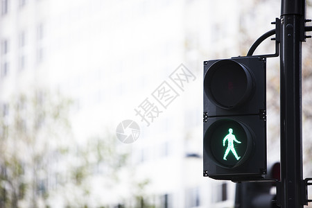 绿色交通灯红绿灯运输都市标志安全信号风光行人指导绿灯背景图片
