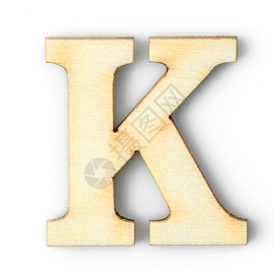 带阴影 K 的木制字母背景图片