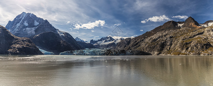 冰川湾约翰·霍普金斯冰川全景高清图片