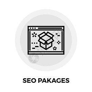 SEO 包线图标送货网站插图社区技术盒子商业标识网络背景图片