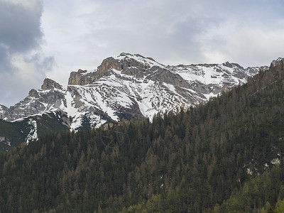 奥地利蒂罗尔Innsbruck附近的Stubaital或的山峰和森林草地天空顶峰风景蓝色远足高山戏剧性假期环境全景高清图片素材