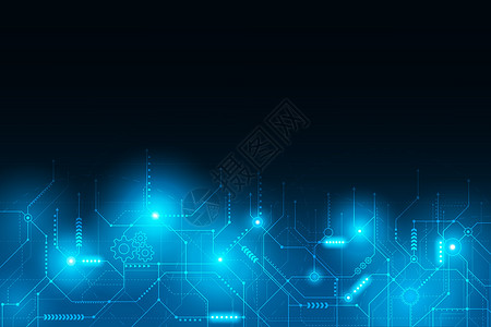 未来电子电路连接板 矢量和插图墙纸黑色化学全球多边形原子科学商业蓝色线条背景图片