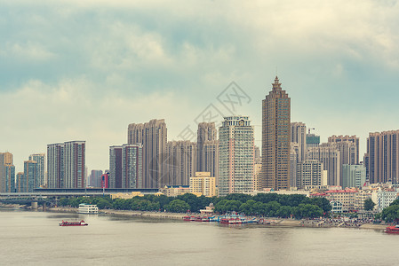 哈尔滨市的视图天际街道建筑学帝国旅行摩天大楼景观城市建筑背景