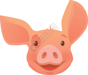 粉红猪头小猪插图母猪耳朵卡通片动物农场背景图片