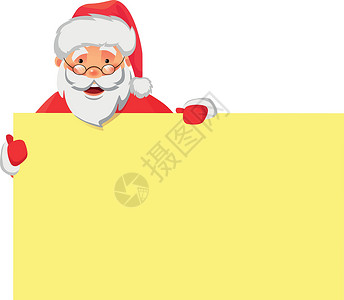 持有旗帜的圣诞老人帽子插图快乐背景图片