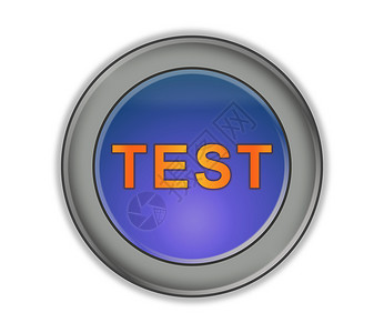 test围绕显示 TEST 白背景的按钮背景