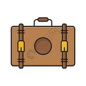 包飞机场艺术案件手提箱黑色旅行工具假期插图旅游背景图片