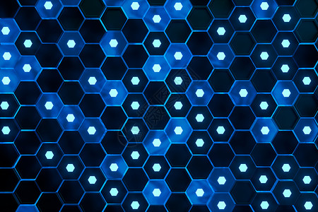 六边形科技元素球形六角立方体背景 高科技网络空间 3D投影创造力硬件电脑母板蓝色木板电路工程六边形力量背景