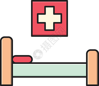 住院医院病人医疗插图服务药品病床家具救护车医院病房背景图片