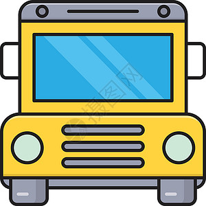 公共汽车总线民众学生孩子们旅行送货汽车运输车辆中风标识背景图片