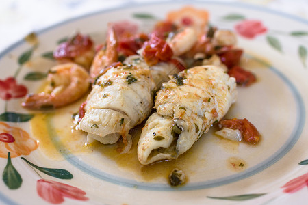 炖鱼宏观盘子香料饮食营养餐厅蔬菜海鲜午餐食物背景图片