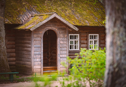 旧木屋在俄罗斯的进口背景图片