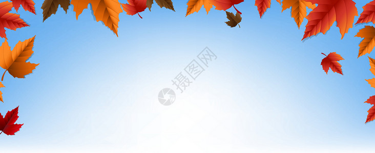 秋天框秋天大庄园 有多彩的叶子设计图片