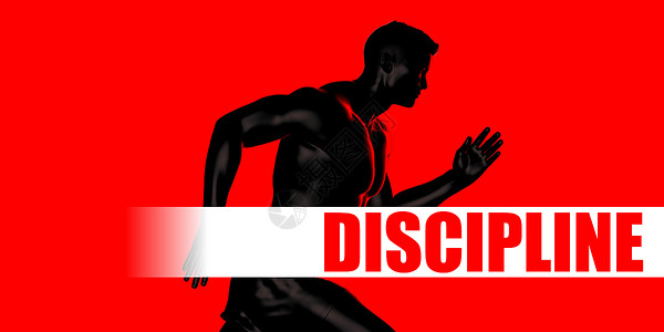 纪律概念训练运动红色男人黑色背景图片