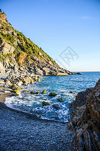 外海意大利海滩著名的海湾高清图片