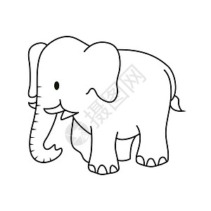 大象的简单轮廓图背景图片