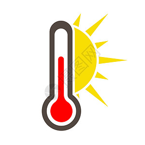 太阳温度计图标 温暖的天气 简单矢量 s温度空白手绘概念测量库存绘画草图季节背景图片