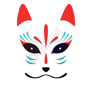 日本传统狐狸面具红色上帝艺术白色神话舞蹈文化宗教节日怪物古老的高清图片素材