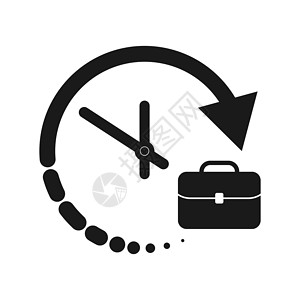 手绘手表标志 徽标 按钮或信封的固定手表和公文箱图标设计图片