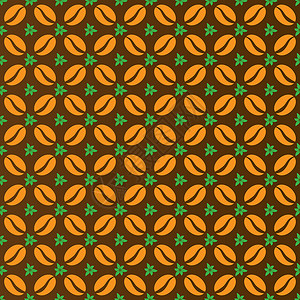 咖啡豆和叶子无缝模式 股票图示高清图片