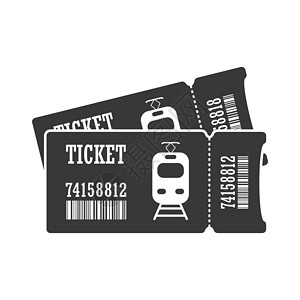 车票图标电动火车或电车的车票 简单矢量图标条码电子变体金融绘画网站插图旅行商业空白设计图片