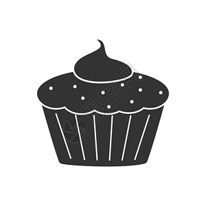 Muffin 图标 网站和应用的简单矢量插图蛋糕面粉变体奶油库存空白甜食草图手绘面团背景图片
