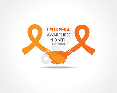 9月质量月白血病认识月 含橙色彩带 9月观察橙子捐赠者疾病活动世界海报插图癌症血细胞宣传设计图片
