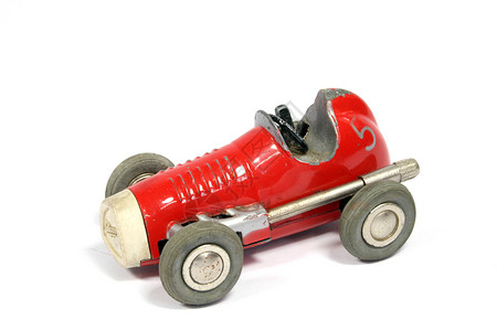 白色背景的老旧古典玩具铁赛车驾驶车轮发动机收藏品车辆汽车运输乐趣公式跑车背景图片