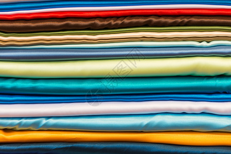 不同颜色的丝质织物高清图片