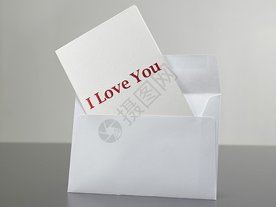 valentine 卡片灰色信封浪漫文字情人背景问候水平影棚摄影背景图片