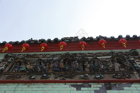 旧寺庙财富宗教庆典新年灯笼繁荣节日红色历史建筑学背景图片