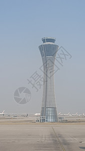 北京首都国际机场控制塔管制台北京灰色运输交通航空公司飞机场飞机天际旅行国际航站楼背景图片
