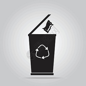 垃圾回收桶符号背景图片