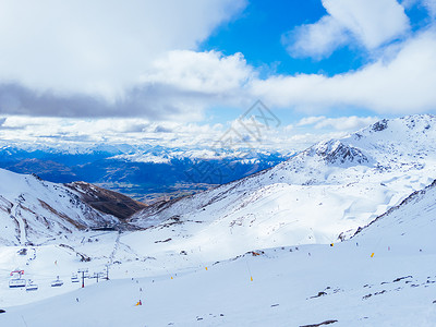滑雪胜地蓝色的新西兰高清图片