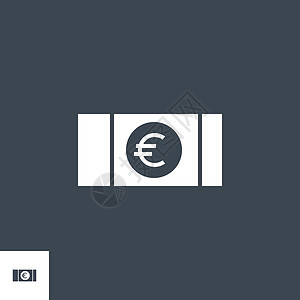 与欧元相关的矢量晶体图标中风金融插图现金货币字形白色商业背景图片