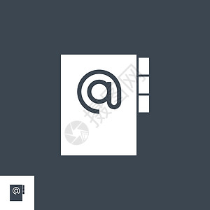 地址簿相关的矢量字形图标办公室网络白色商业互联网笔记本电子邮件插图背景图片