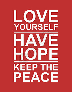 爱 希望与和平白色红色世界友谊背景图片