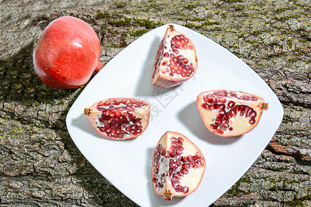 夏季水果石榴杏子桃子采摘黄桃白桃维生素福利健康背景图片